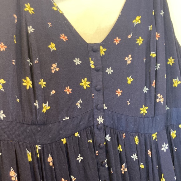 Torrid Blue Floral Spaghetti Strap Summer Maxi Dress Size 5X - Picture 5 of 13